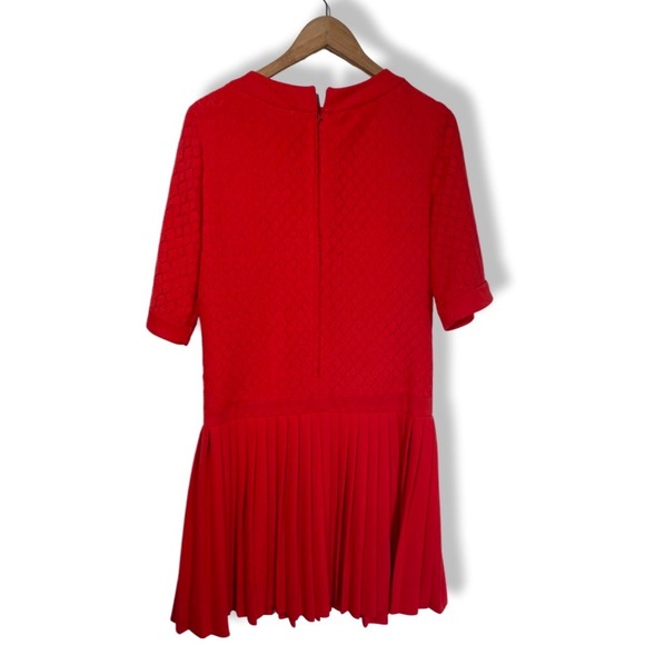 Vintage 1960s Pleated Sweater Dress Pointelle Knit Mr Mench of Dallas - Picture 4 of 8